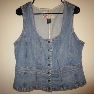 Corset type denim vest